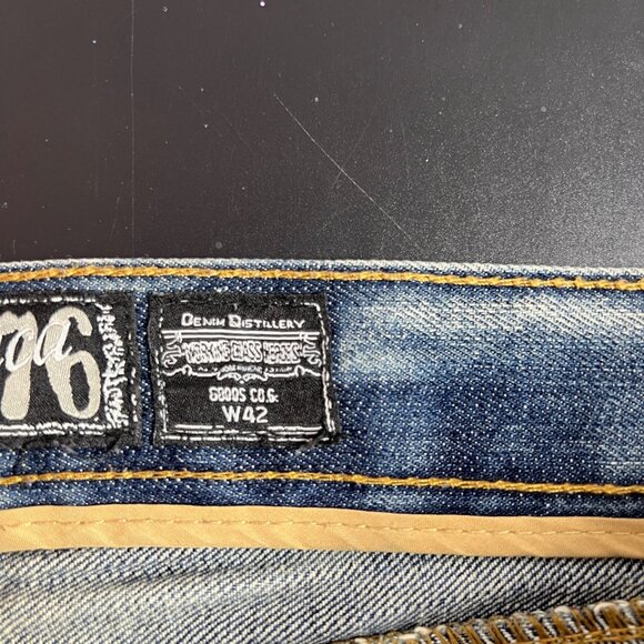 Heritage America 1776 Men's Size 42 Distressed Jean Shorts Bleach Splatter - Picture 13 of 14